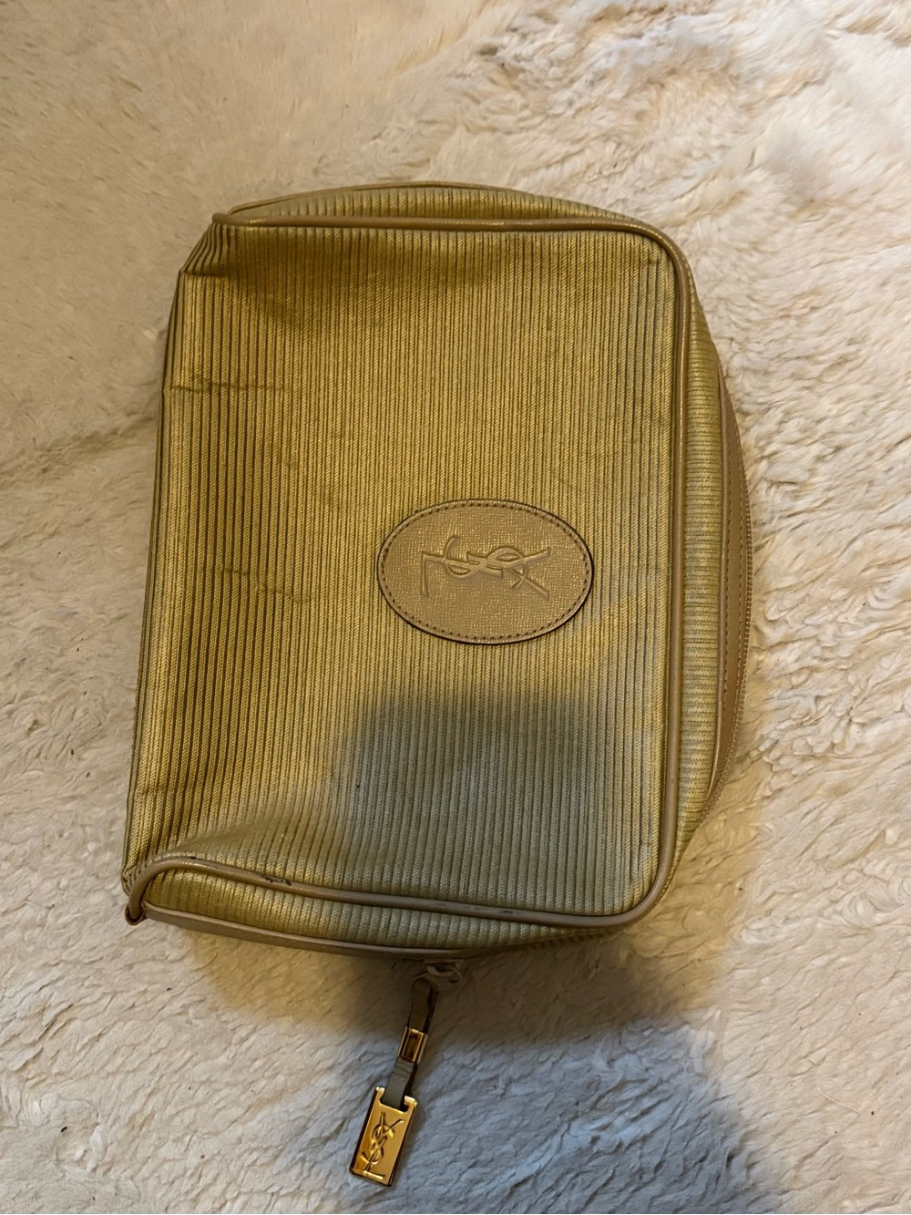 Yves Saint Laurent Metallic Gold Toiletry Pouch